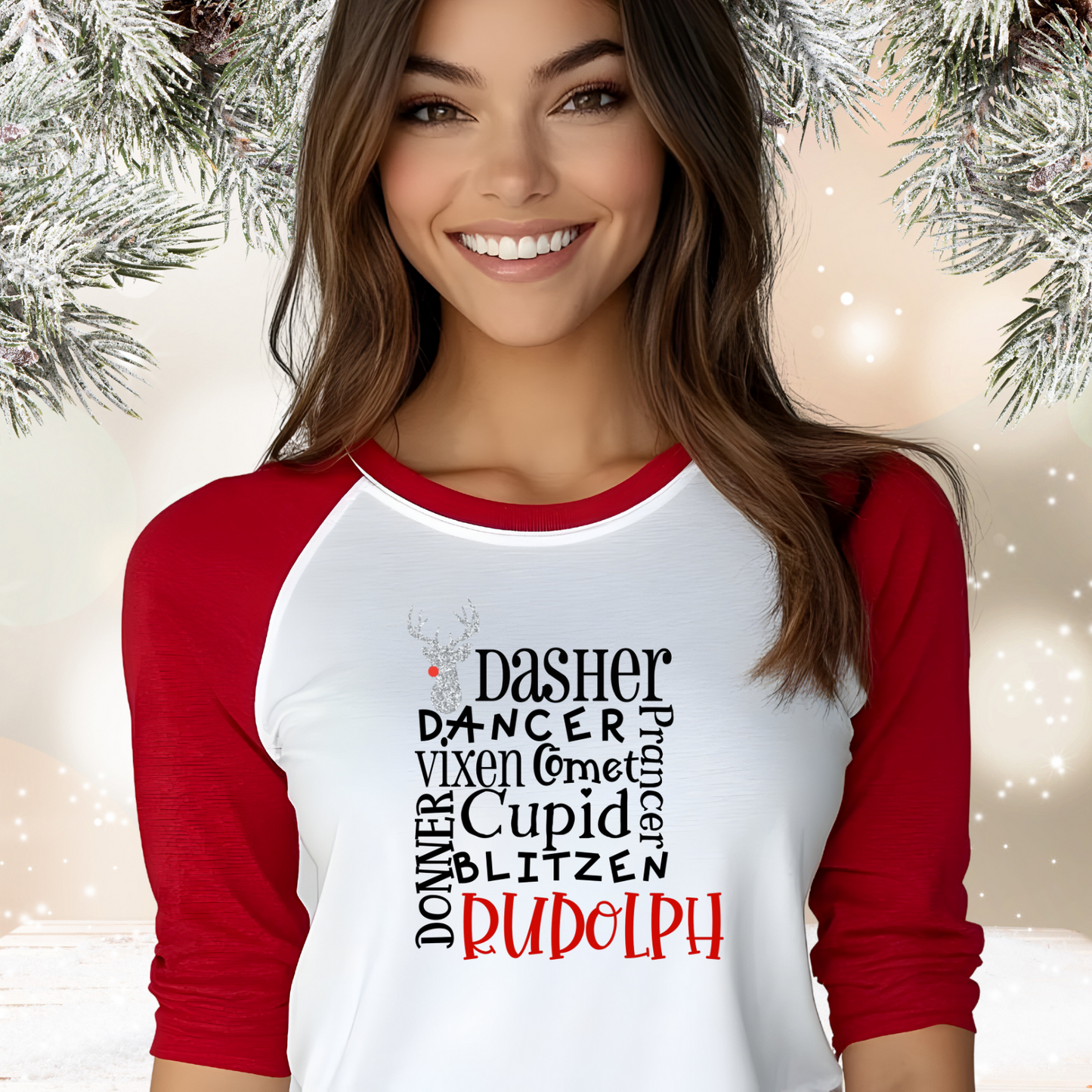 Rudolph Baseball Tee