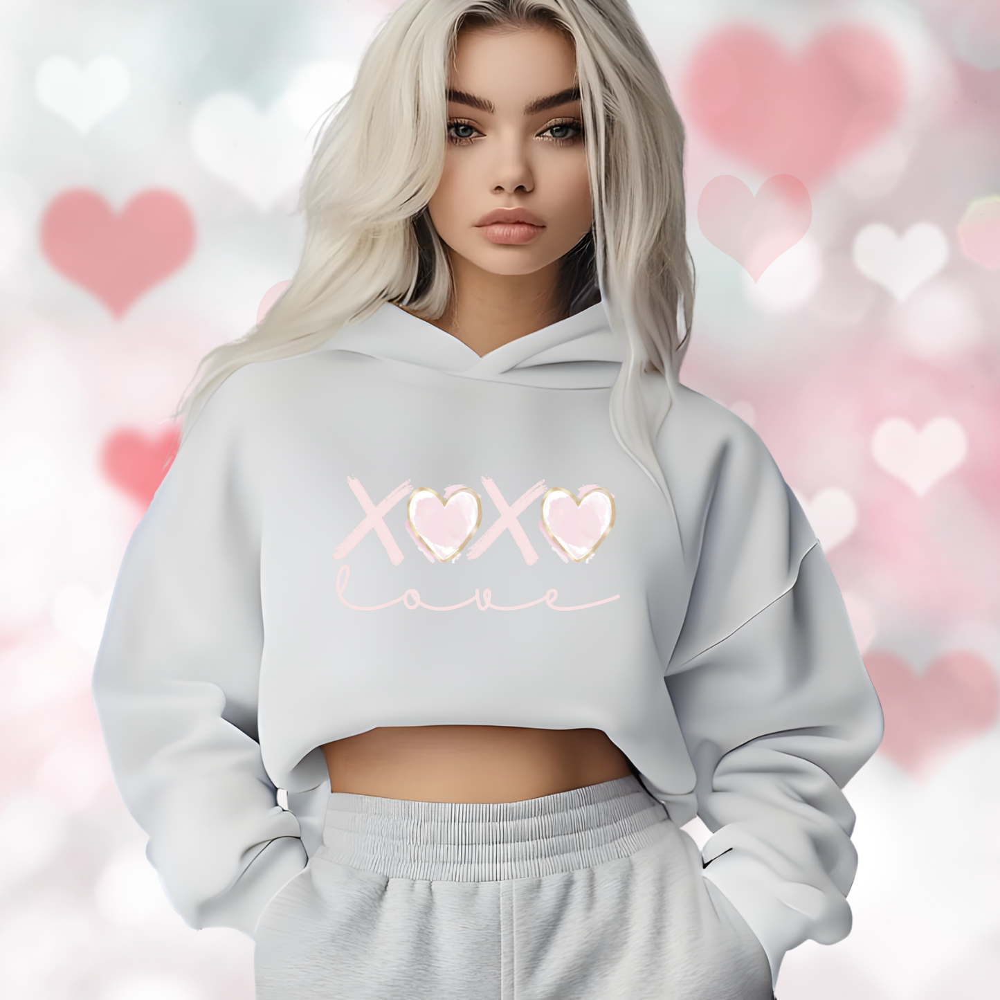 XO Love Crop Hoodie