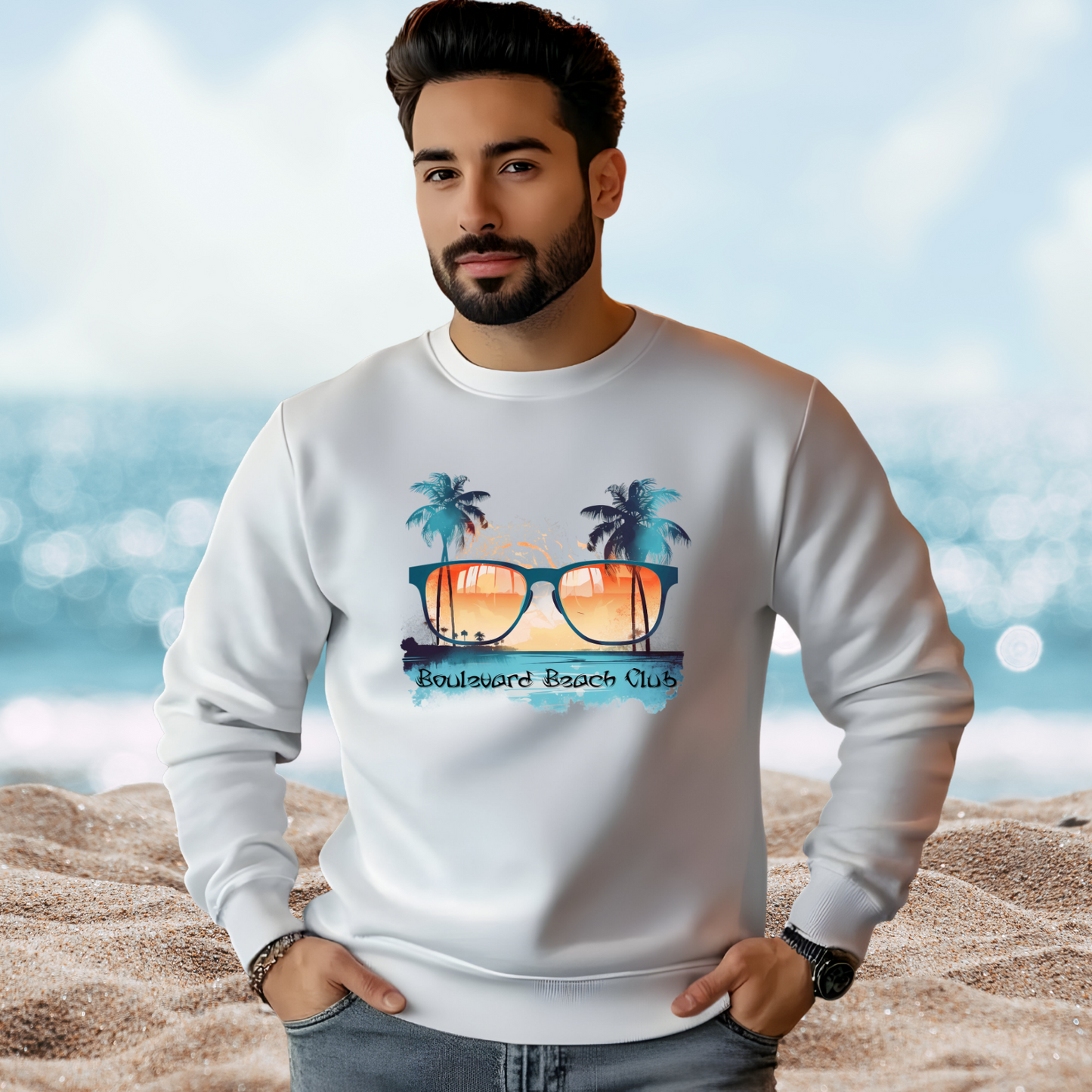Boulevard Beach Club Crewneck Sweatshirt