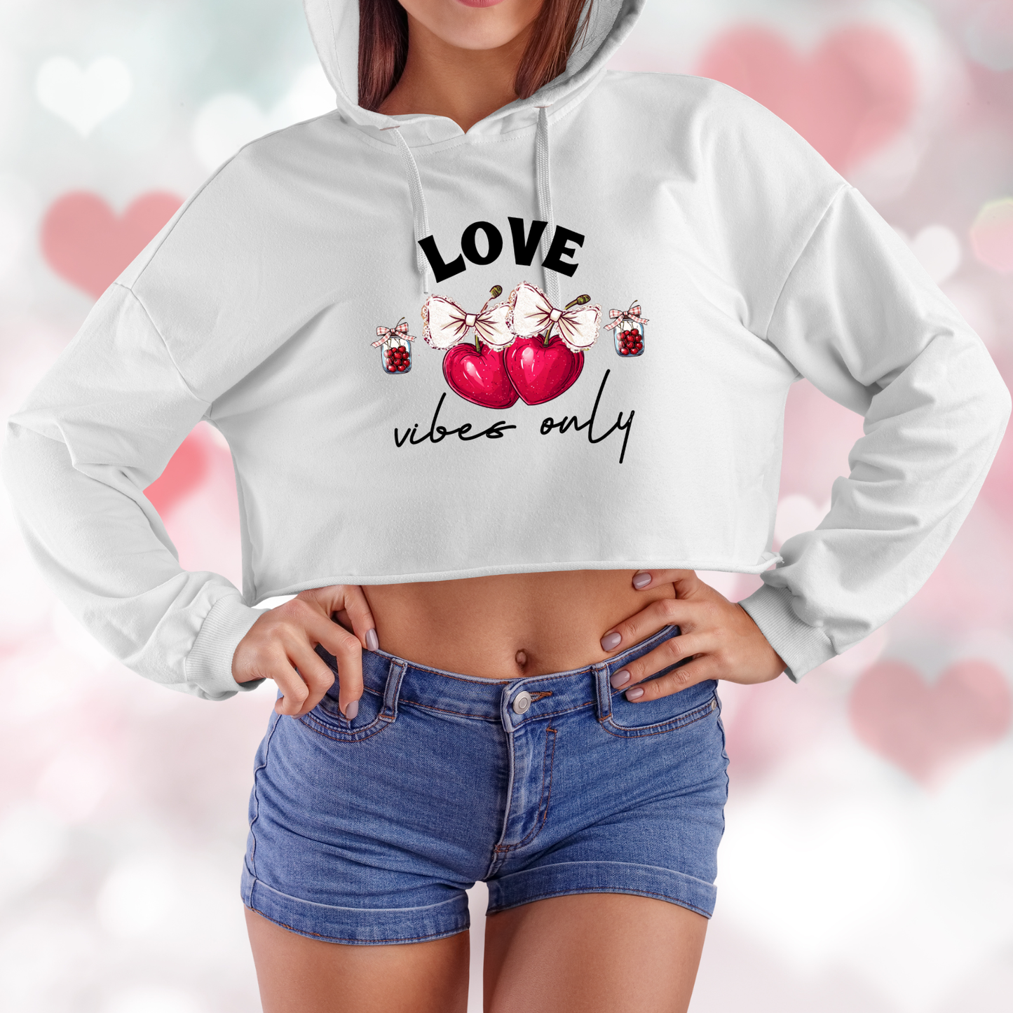 Love Vibes Only Crop Hoodie