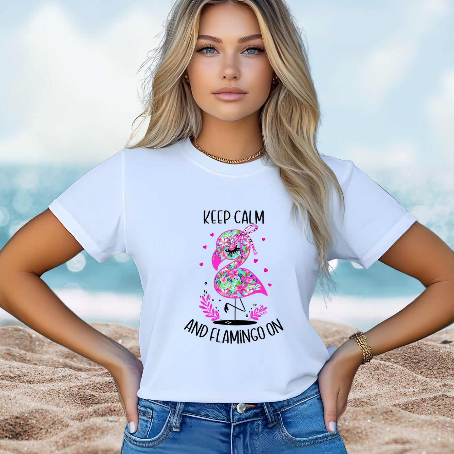 Keep Calm And Flamingo On T-Shirt
