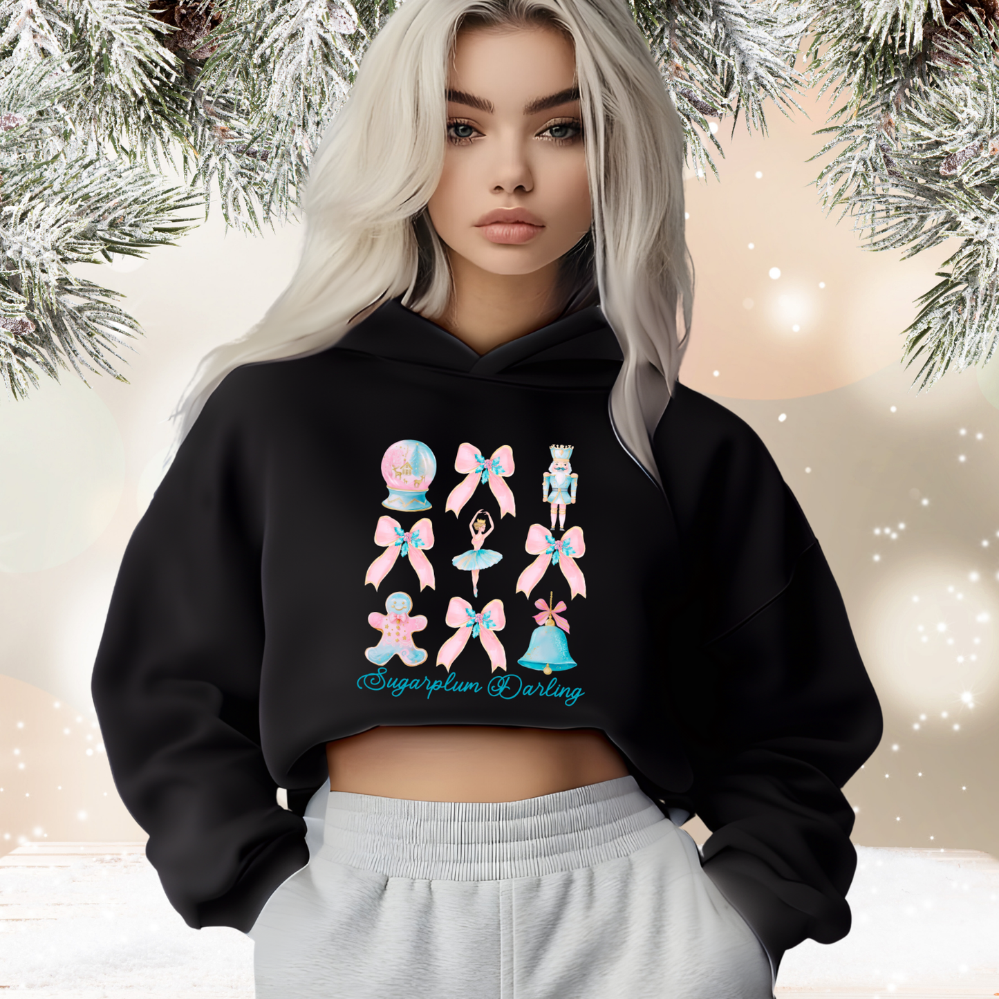 Sugarplum Darling Crop Hoodie