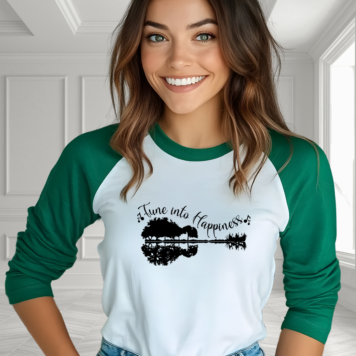 Tune Into Happiness Baseball Tee