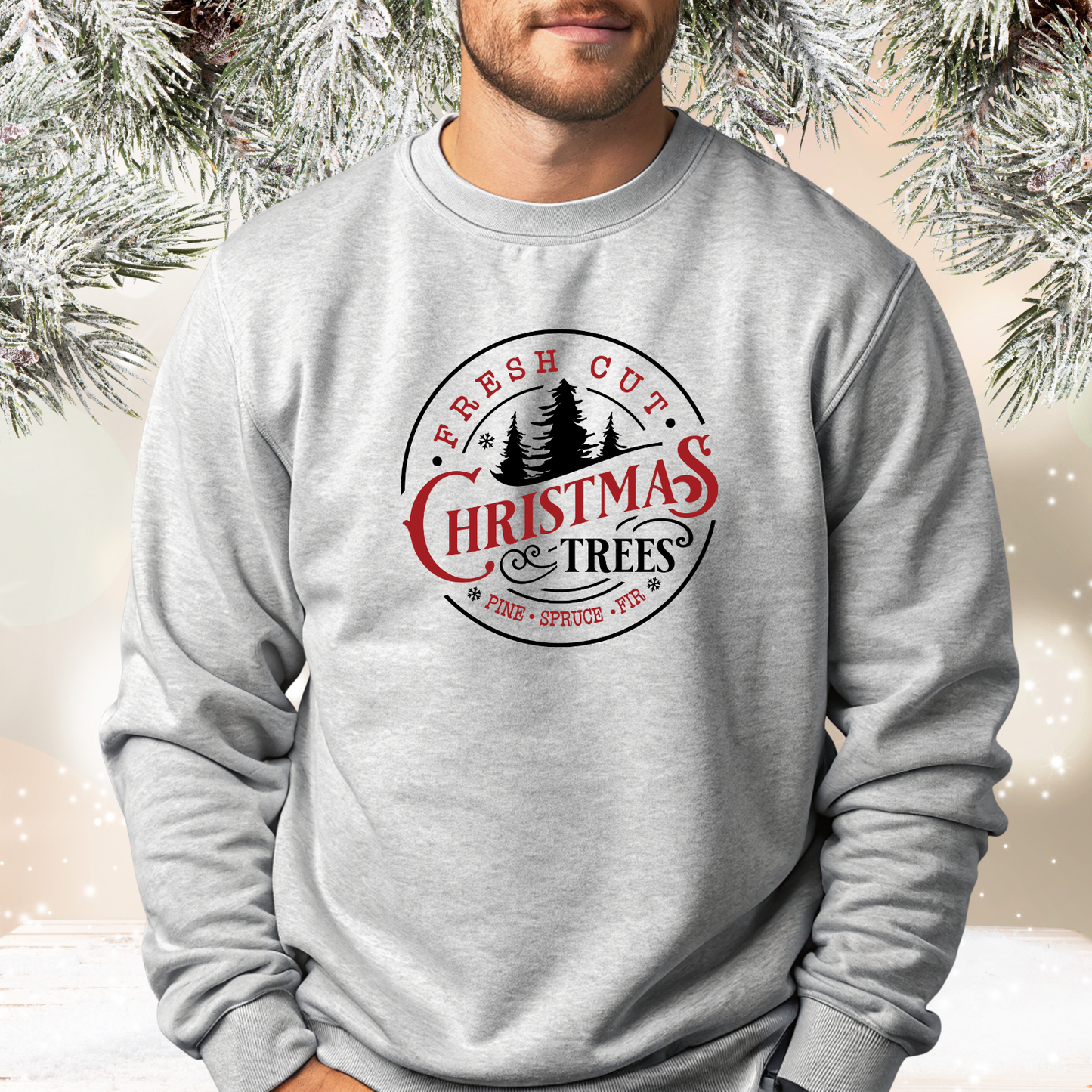 Fresh Cut Christmas Trees Crewneck Sweatshirt
