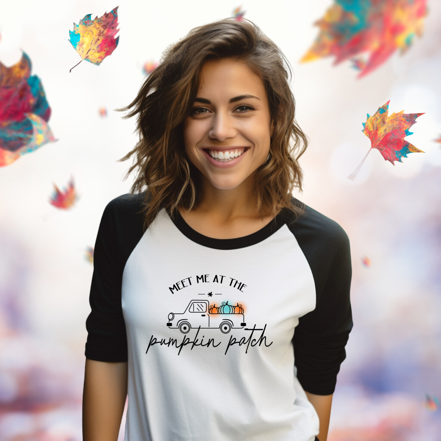 Meet Me At The Pumpkin Patch Baseball Tee