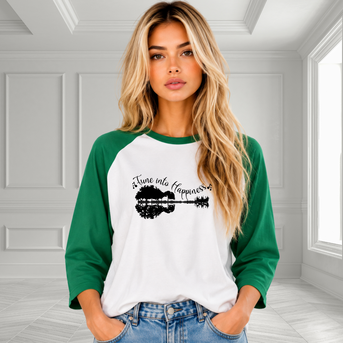 Tune Into Happiness Baseball Tee