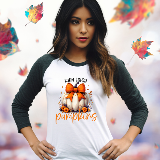 Farm Fresh Pumpkins Baseball Tee