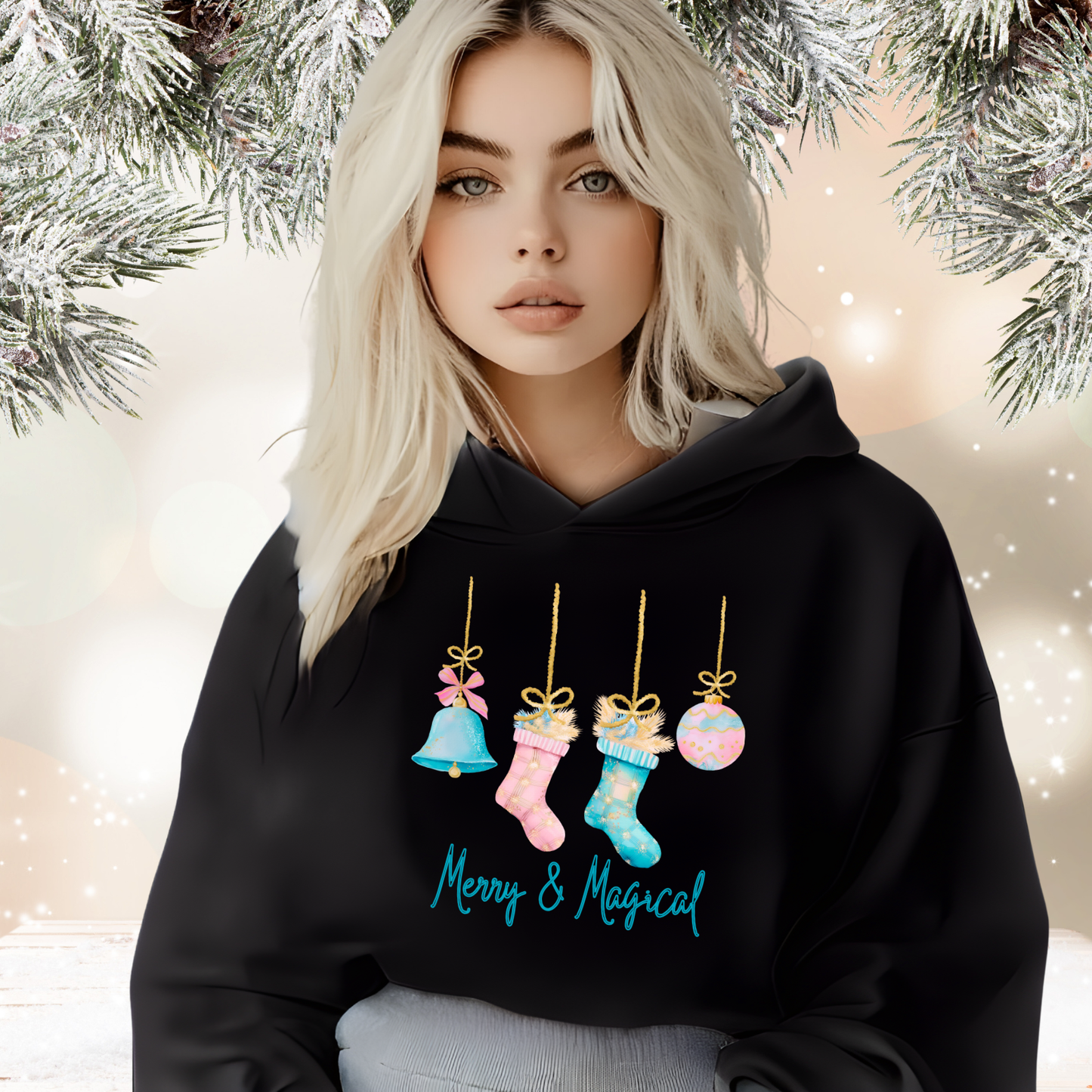 Merry And Magical Crop Hoodie