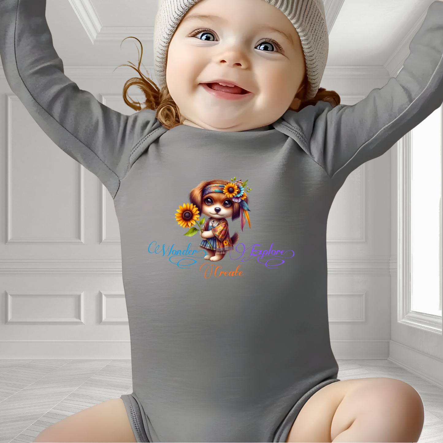 Wonder, Explore, Create Infant Long Sleeve Onesie