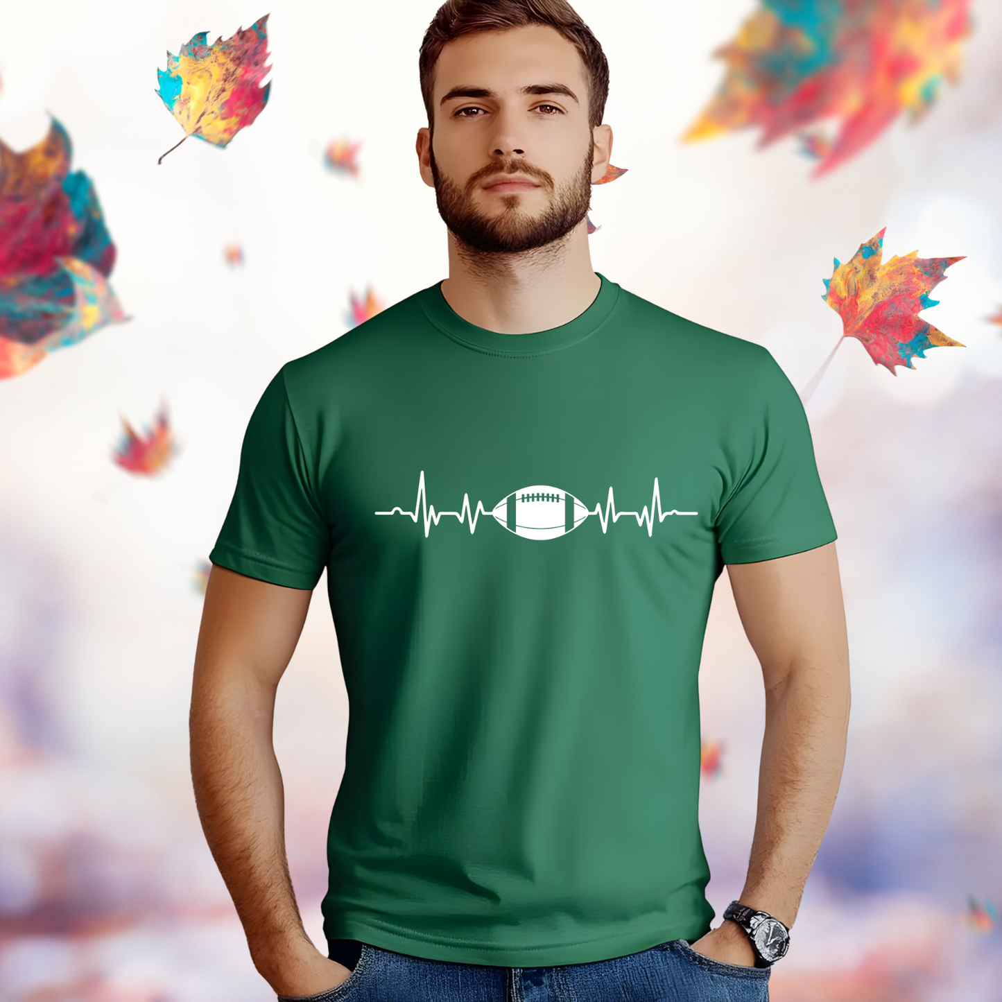 Football Heartbeat T-Shirt