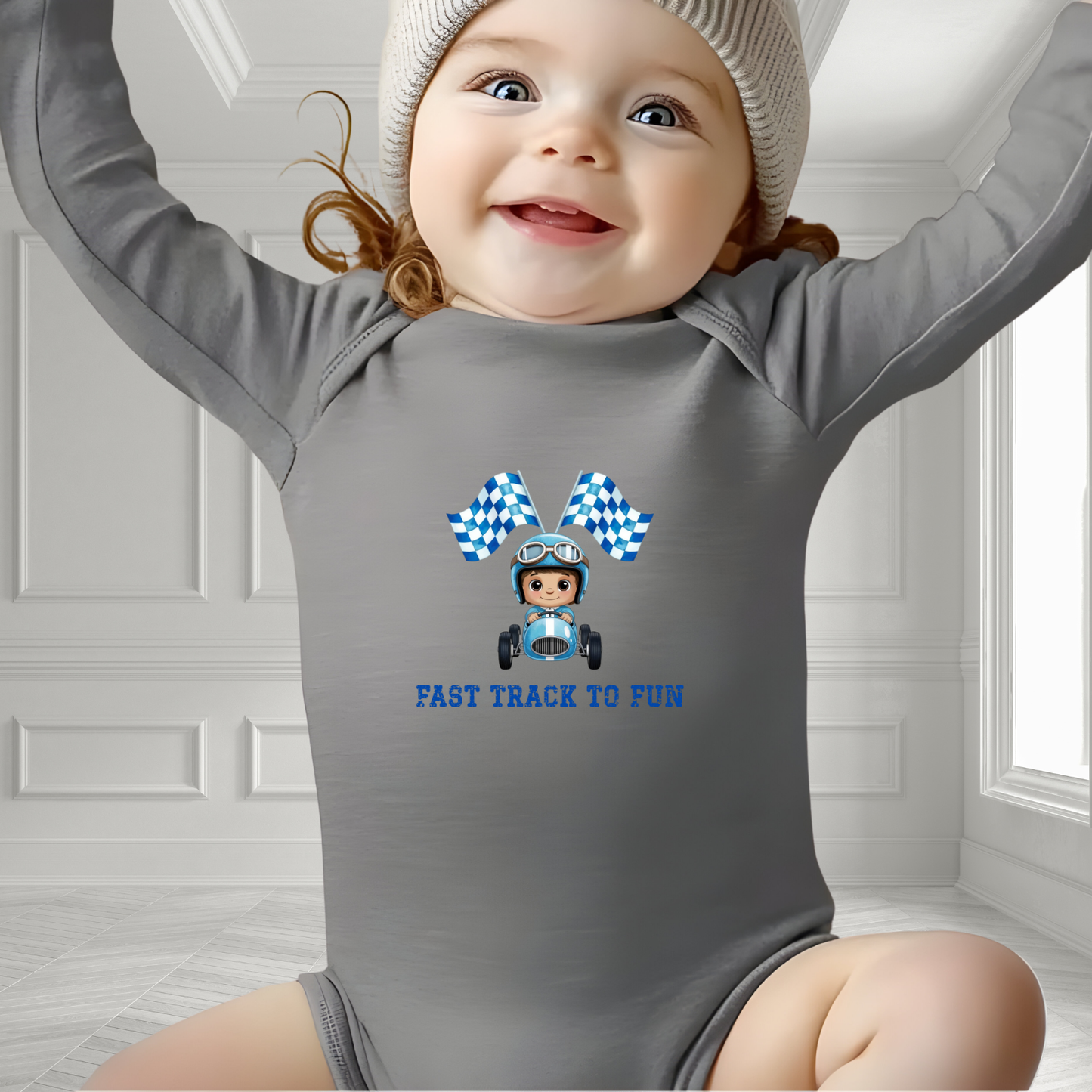 Fast Track To Fun Infant Long Sleeve Onesie