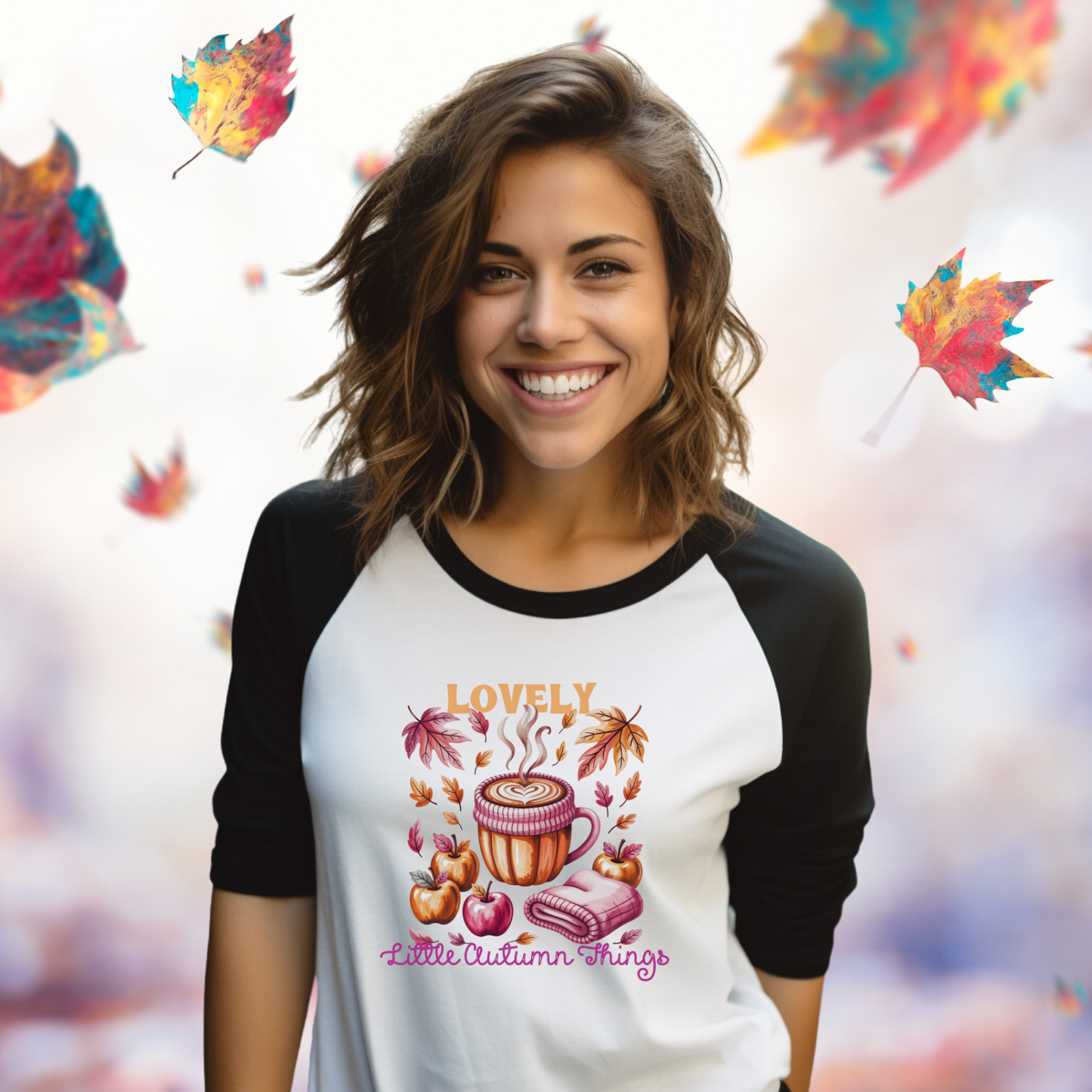 Lovely Little Autumn Things Baseball Tee