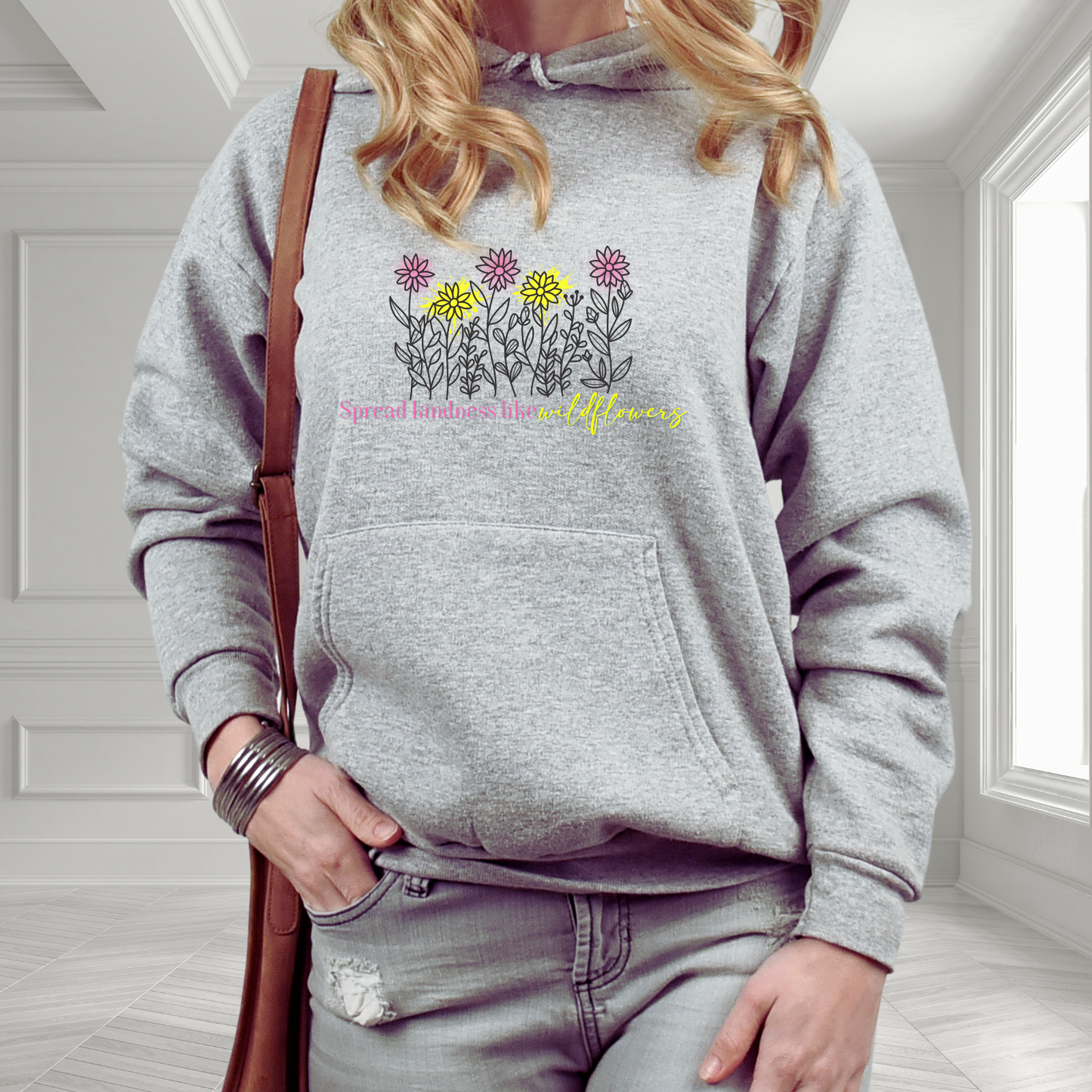 Spread Kindness Like Wildflowers Pullover Hoodie