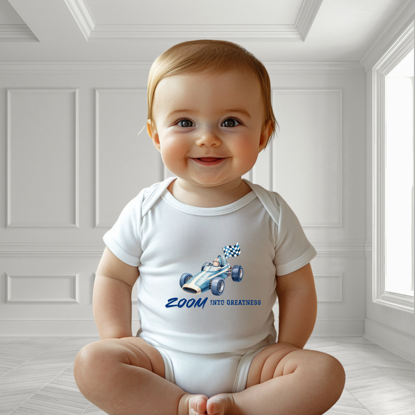 Zoom Into Greatness Infant Short Sleeve Onesie