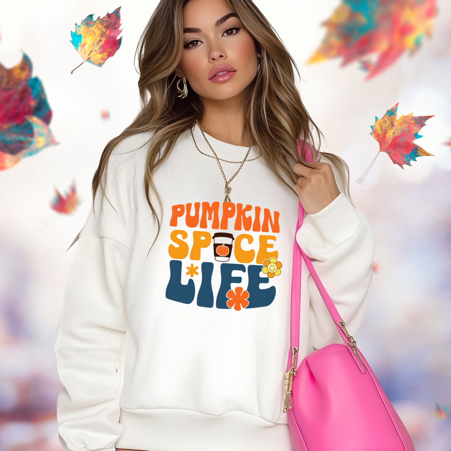 Retro Pumpkin Spice Life Crewneck Sweatshirt