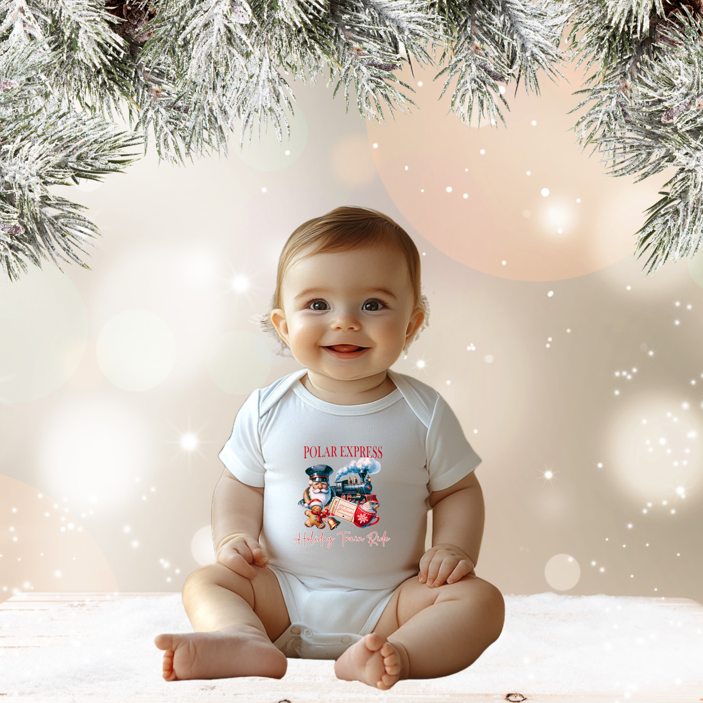 Polar Express Infant Short Sleeve Onesie