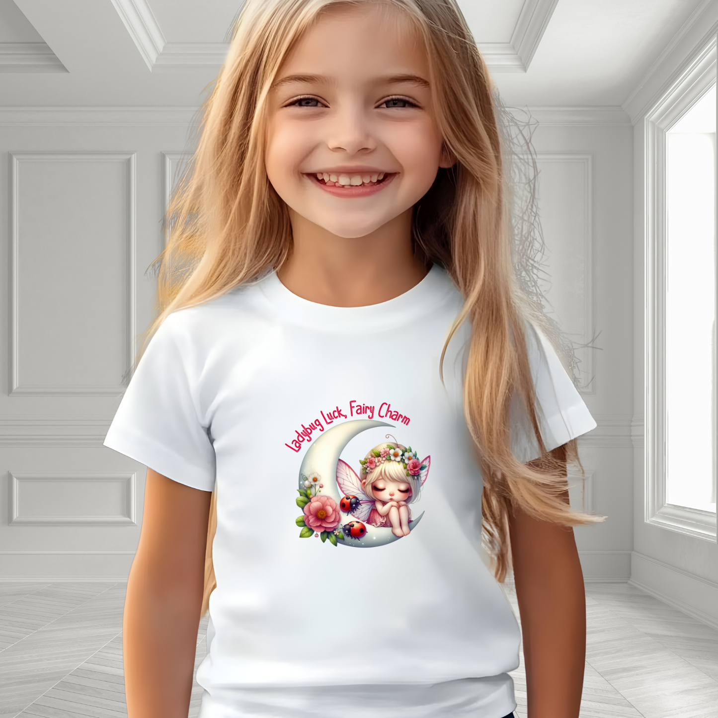 Ladybug Luck, Fairy Charm Kid's T-Shirt