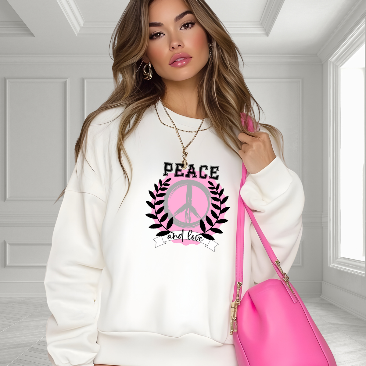 Peace And Love Crewneck Sweatshirt