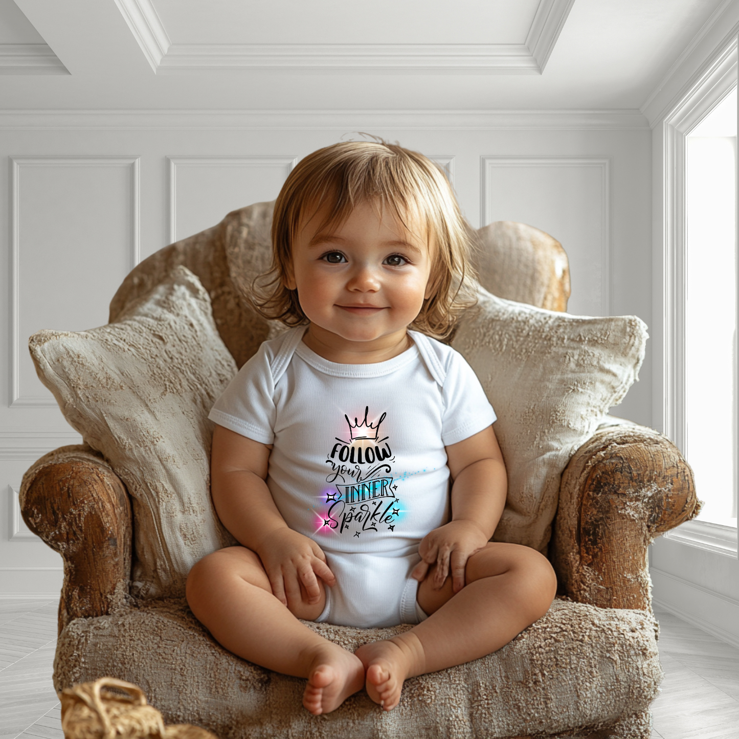 Follow Your Inner Sparkle Infant Short Sleeve Onesie