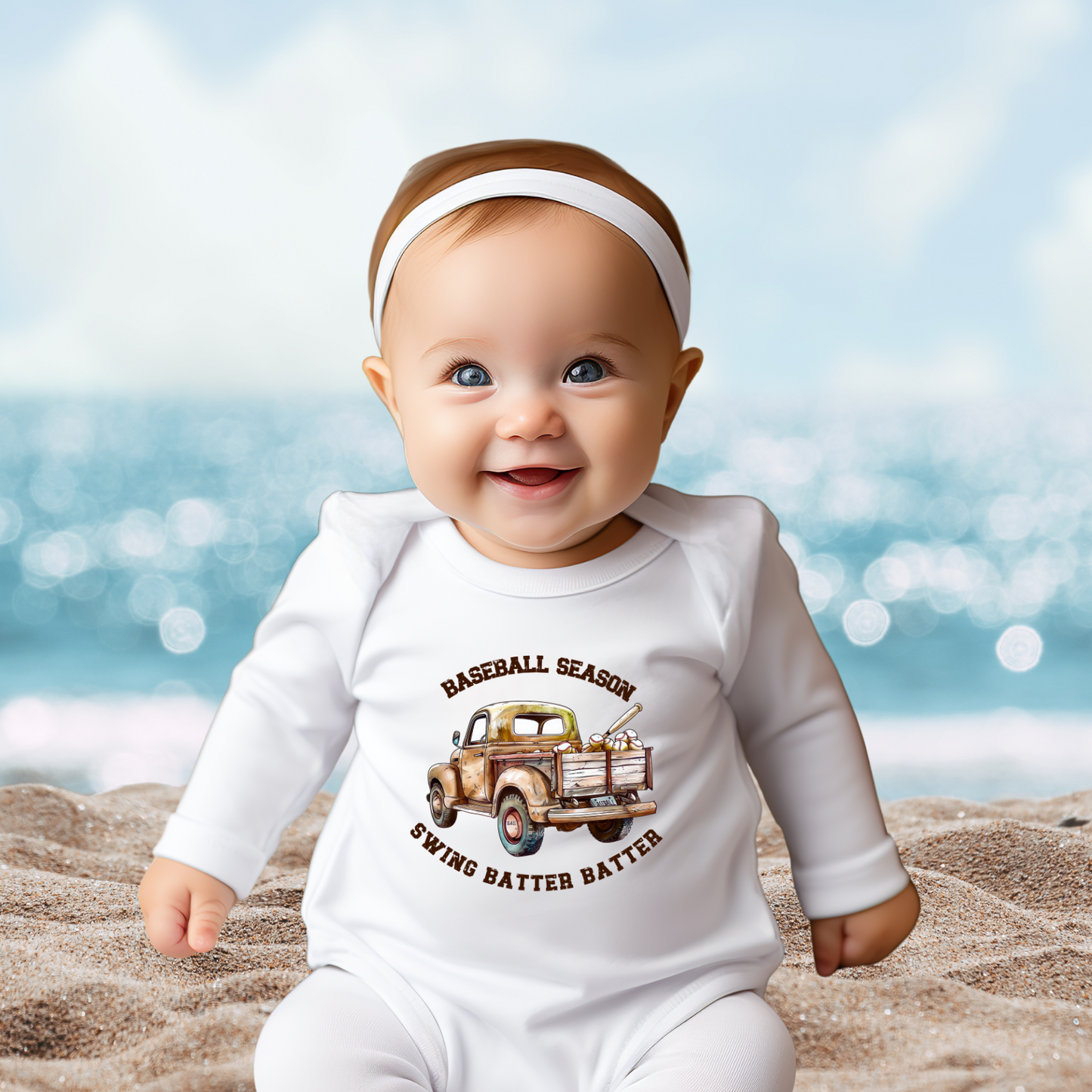 Baseball Season Infant Long Sleeve Onesie