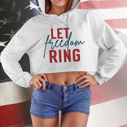Let Freedom Ring Crop Hoodie