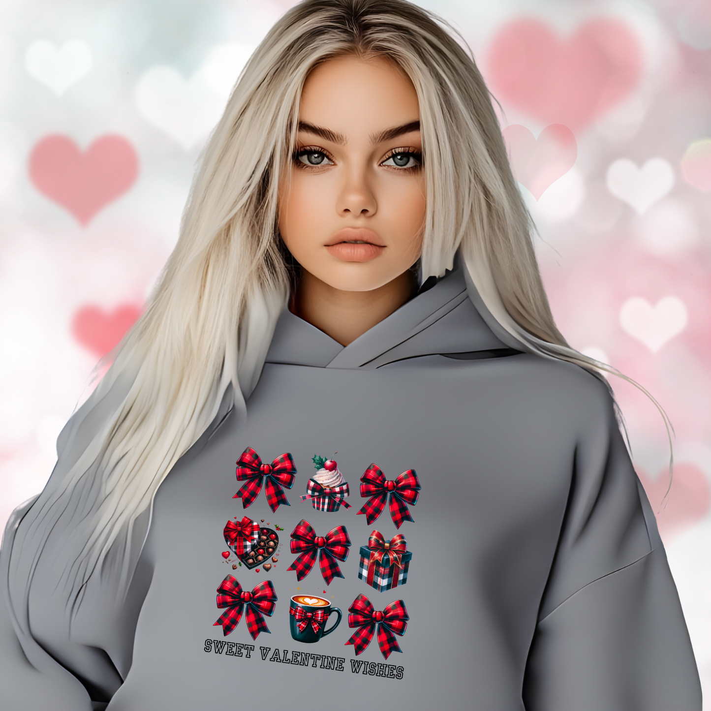 Sweet Valentine Wishes Crop Hoodie