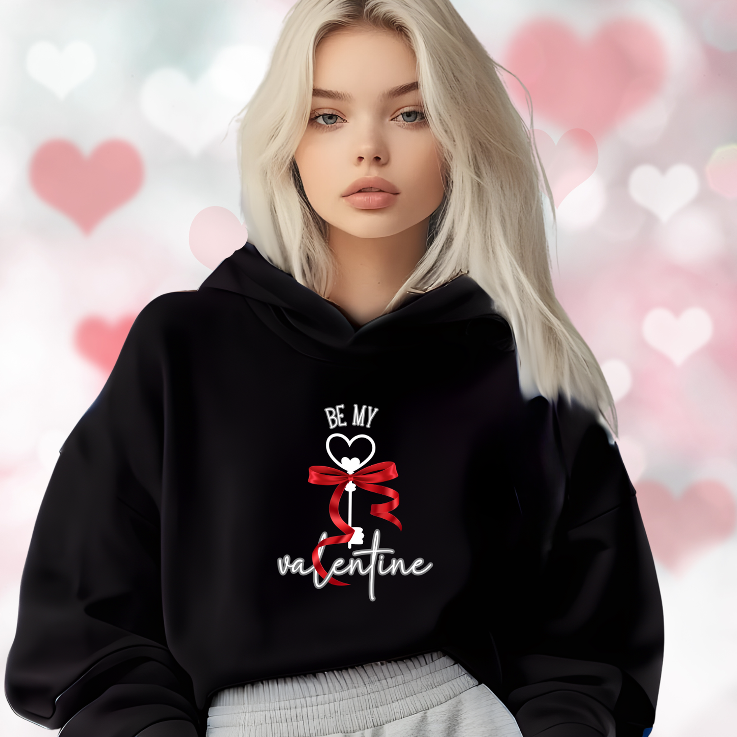 Be My Valentine Crop Hoodie