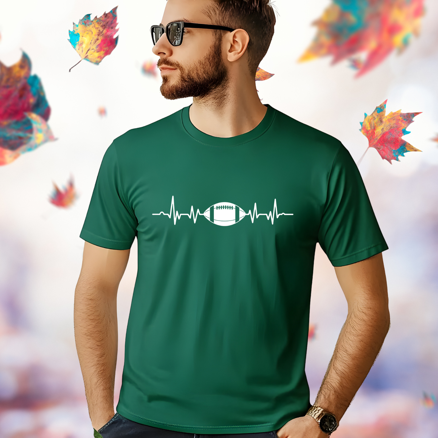 Football Heartbeat T-Shirt