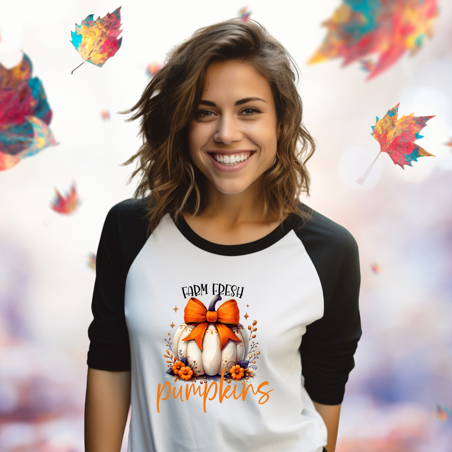 Farm Fresh Pumpkins Baseball Tee