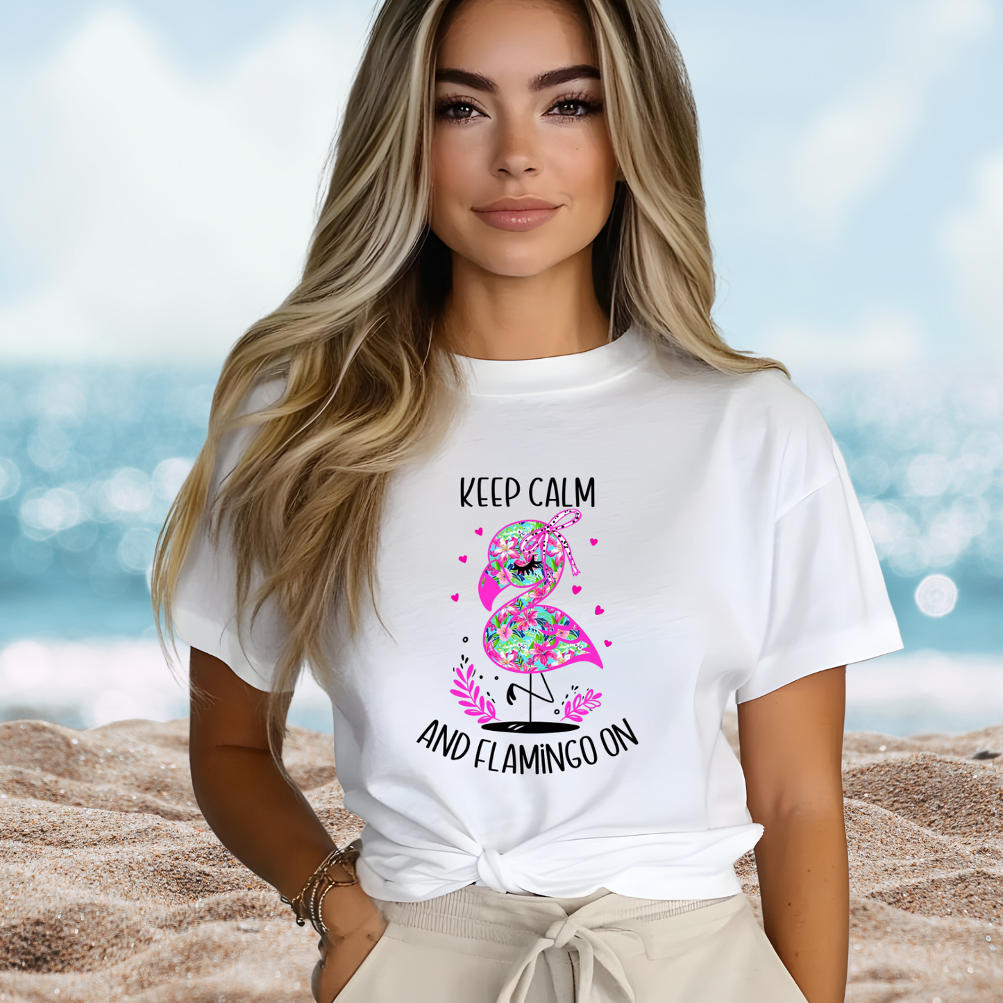 Keep Calm And Flamingo On T-Shirt