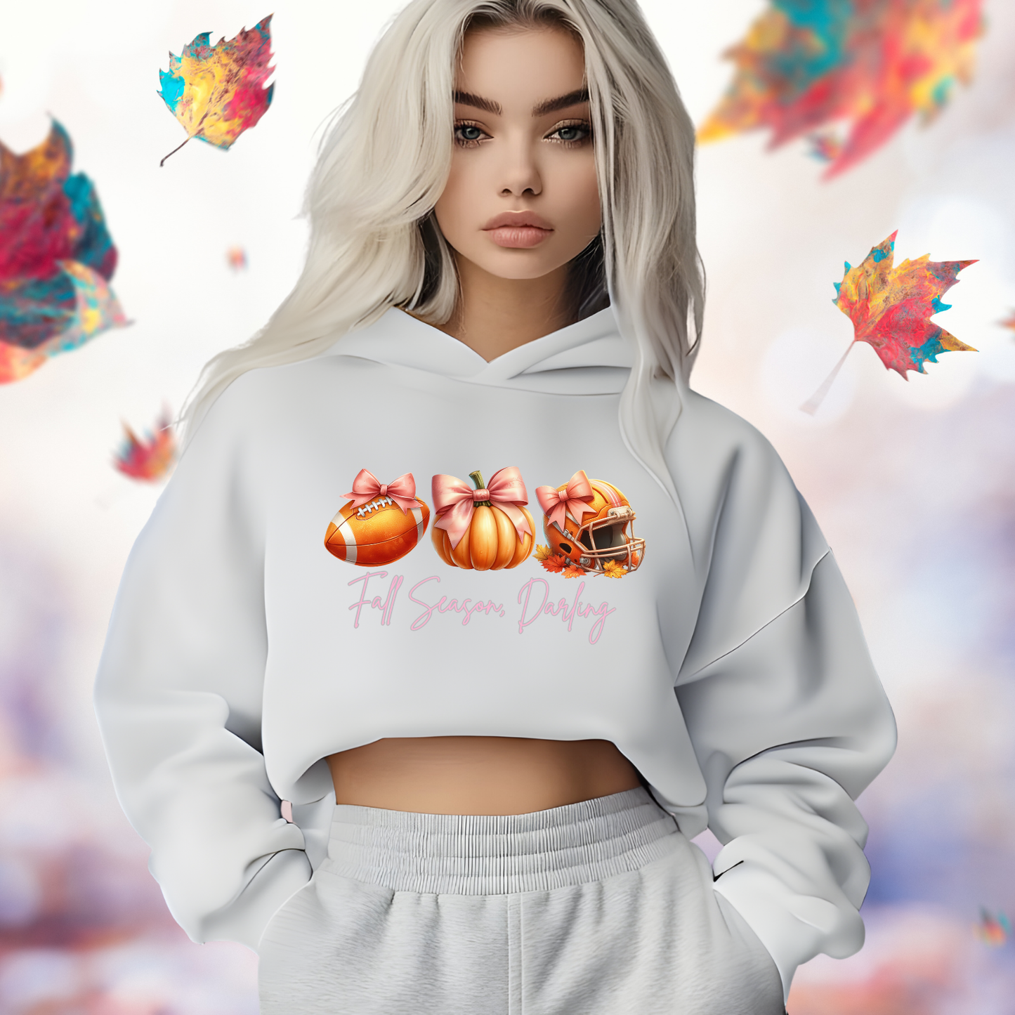 Fall Season Darling Crop Hoodie