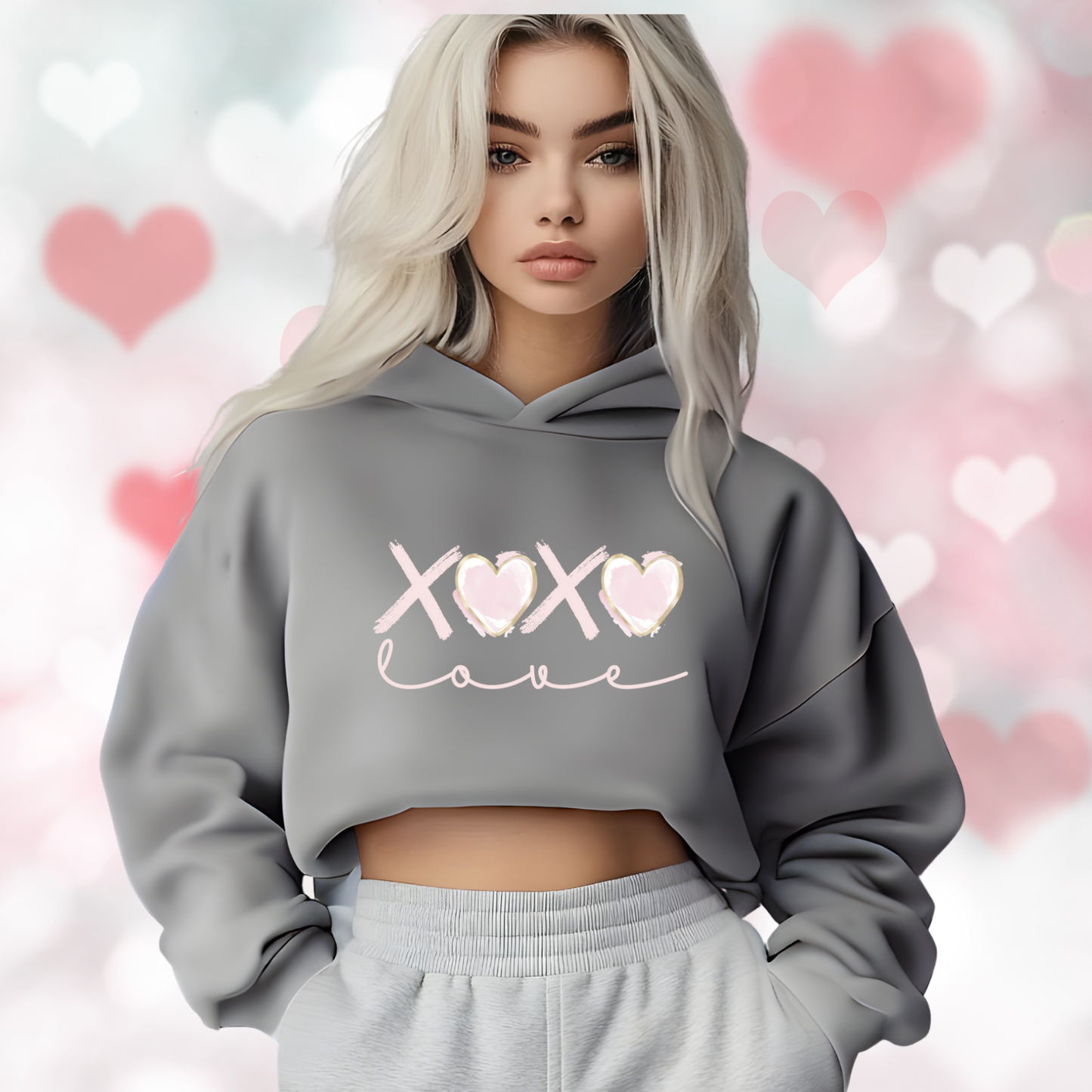 XO Love Crop Hoodie