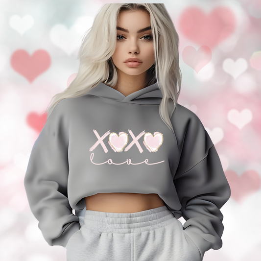 XO Love Crop Hoodie