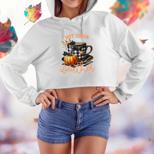Hot Cocoa Weather Crop Hoodie