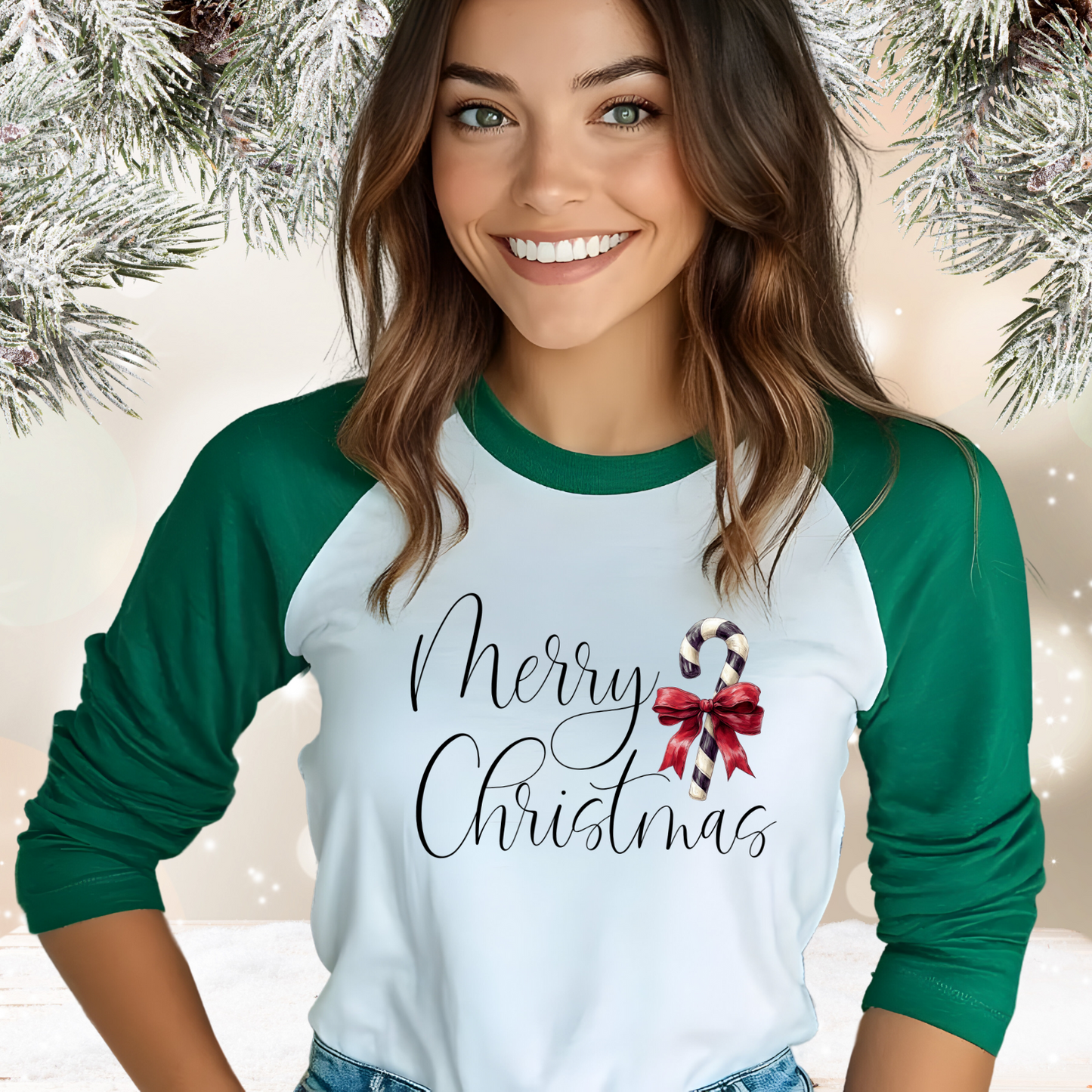 Merry Christmas Baseball Tee