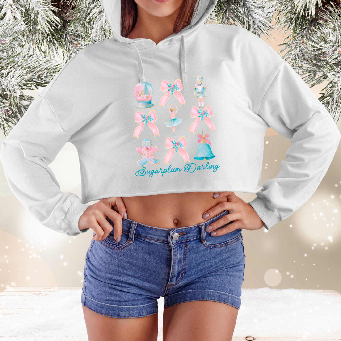 Sugarplum Darling Crop Hoodie