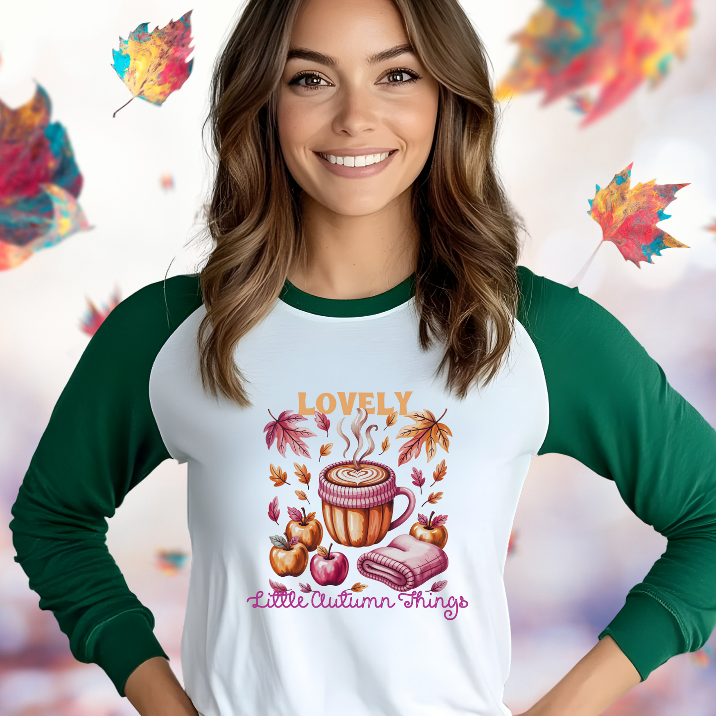 Lovely Little Autumn Things Baseball Tee
