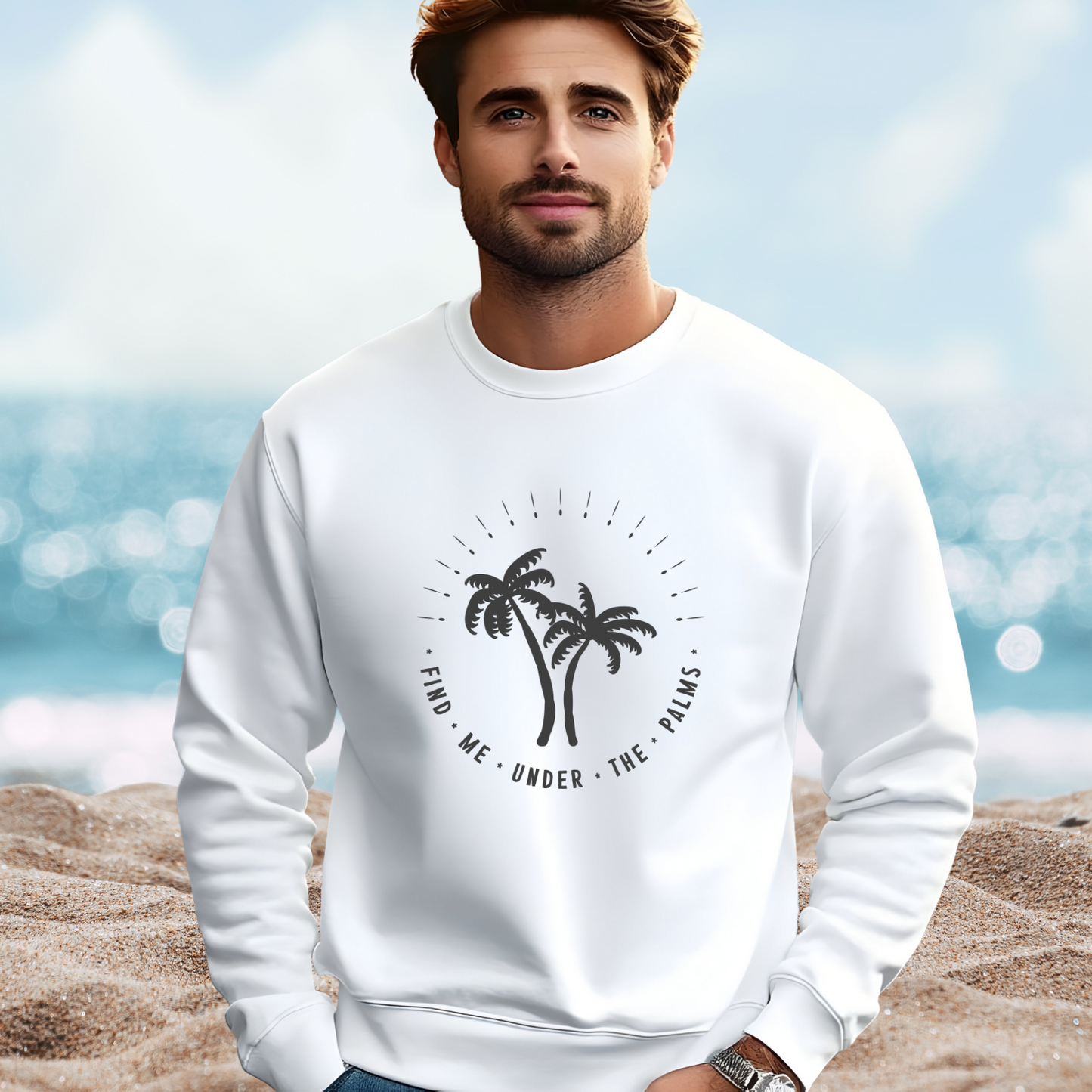 Find Me Under The Palms Crewneck Sweatshirt