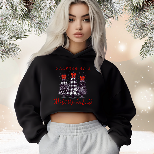 Walking In A Winter Wonderland Crop Hoodie