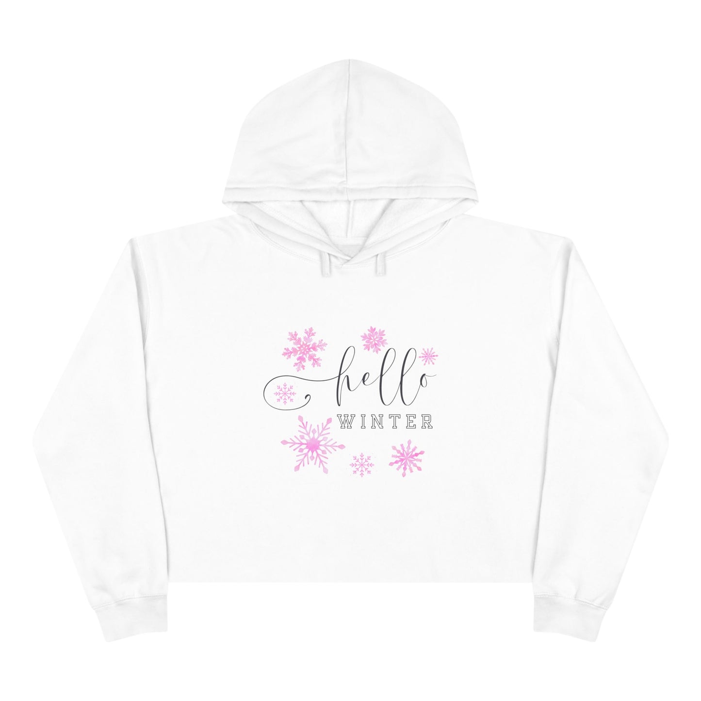 Hello Winter Crop Hoodie