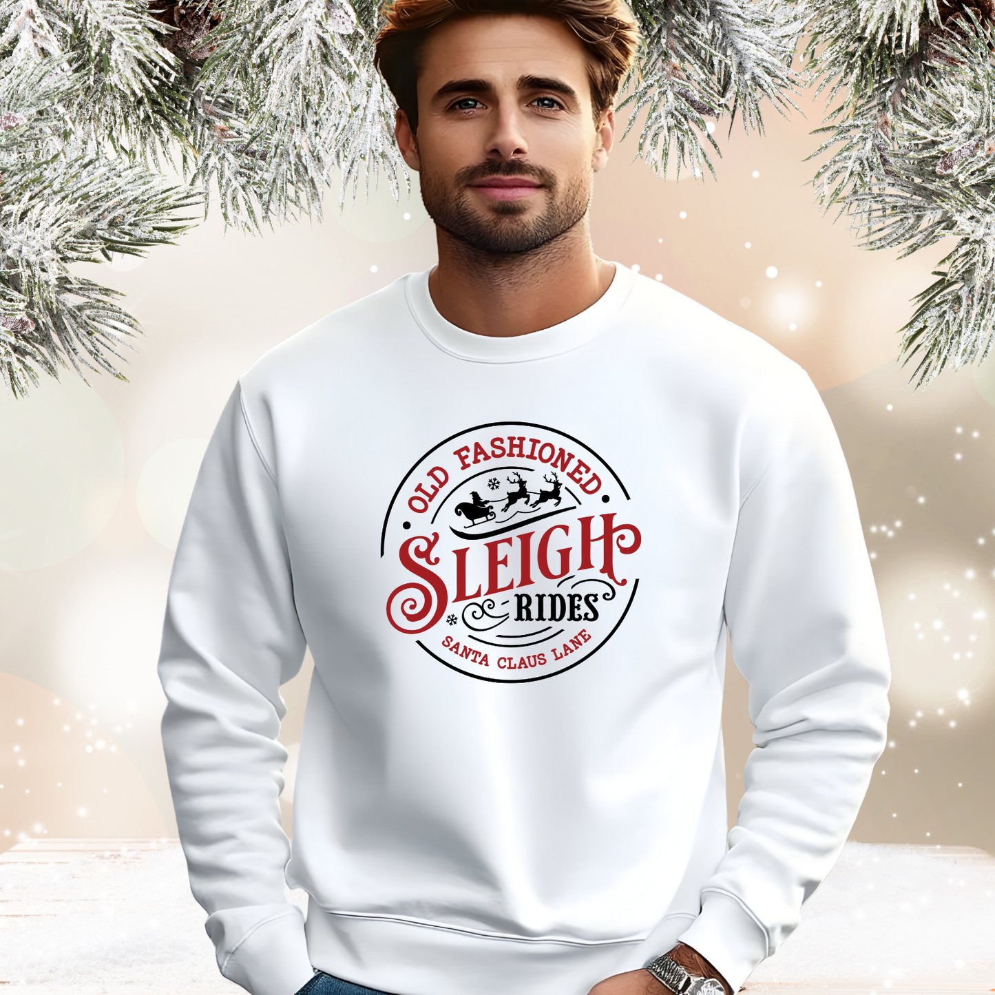Old Fashioned Sleigh Rides Crewneck Sweatshirt