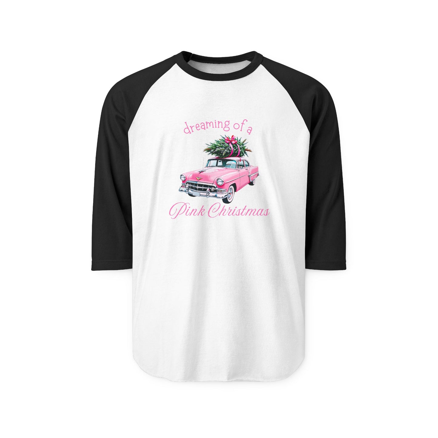 Dreaming Of A Pink Christmas Baseball Tee