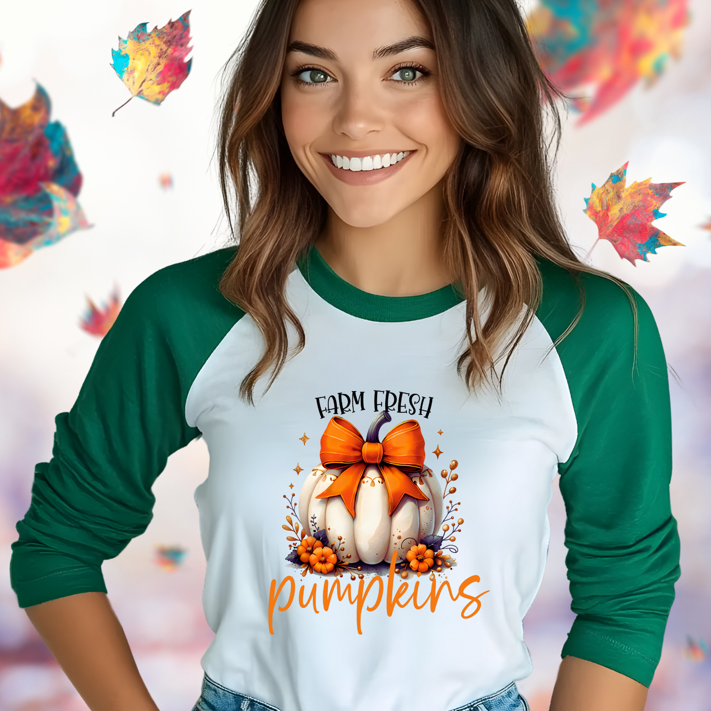 Farm Fresh Pumpkins Baseball Tee