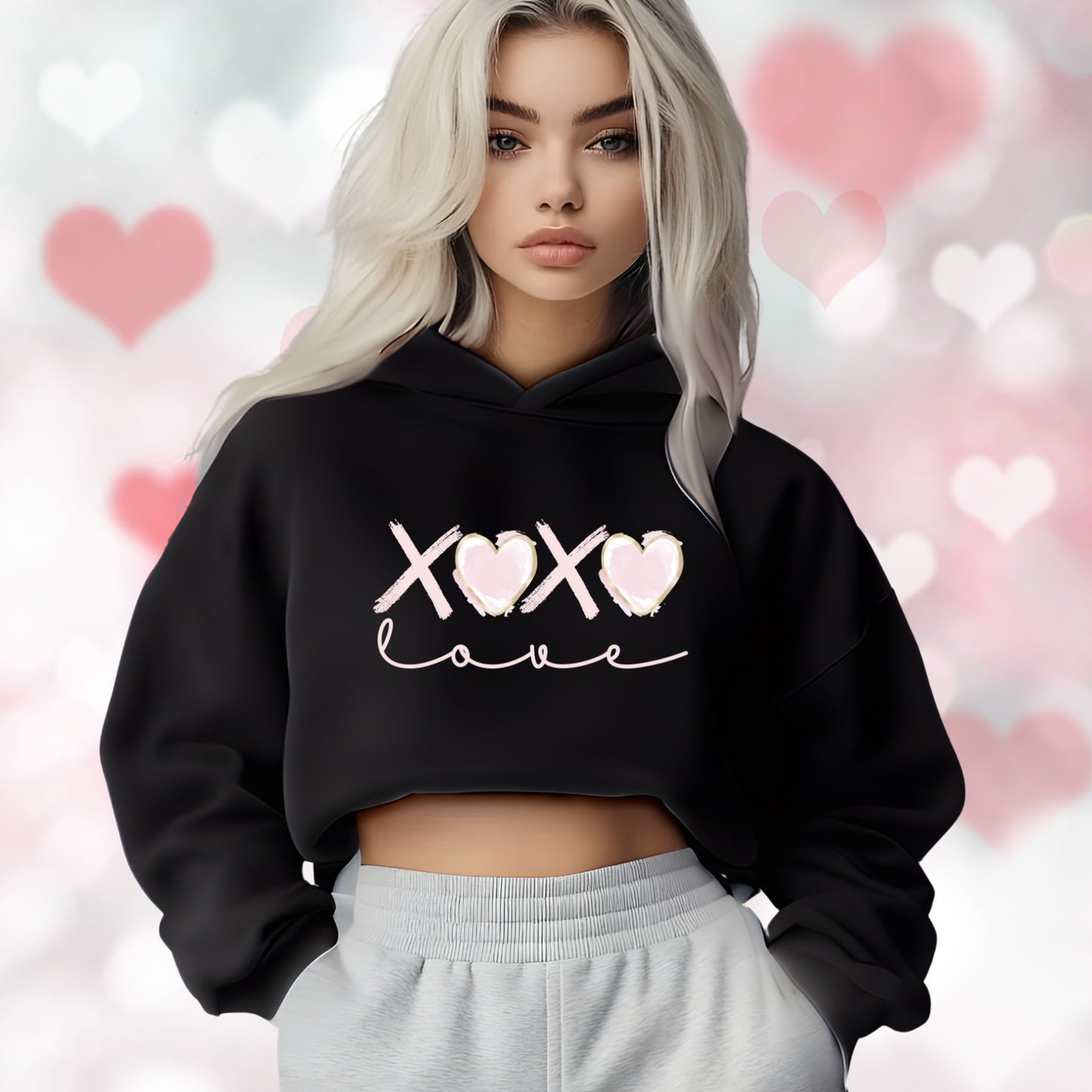 XO Love Crop Hoodie