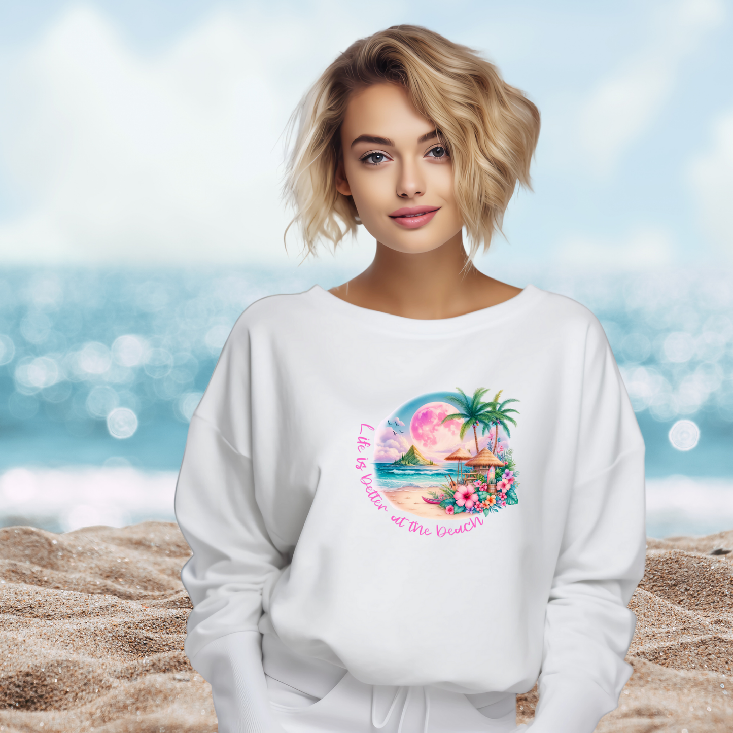 Life Is Better At The Beach Crewneck Sweatshirt