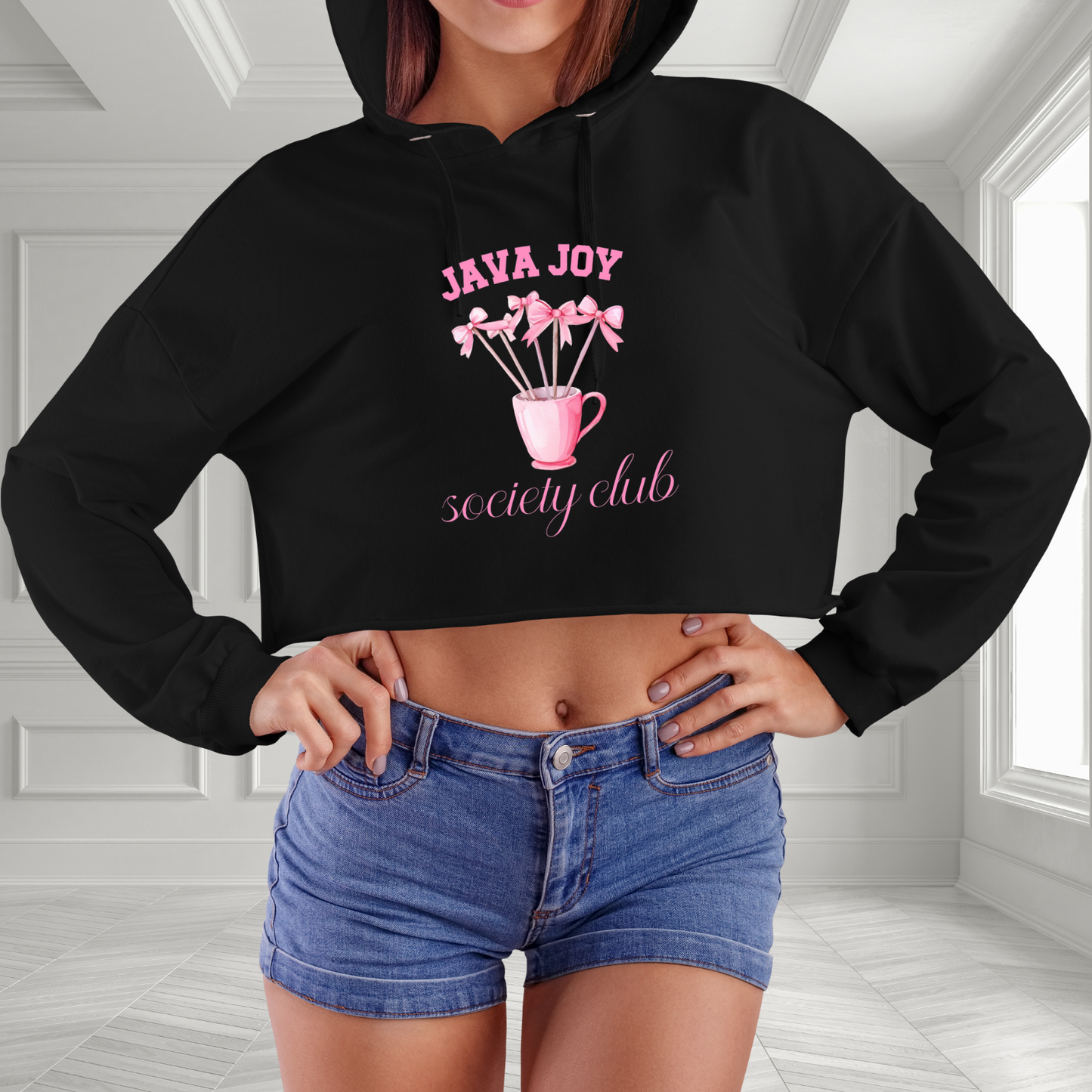 Java Joy Society Club Crop Hoodie