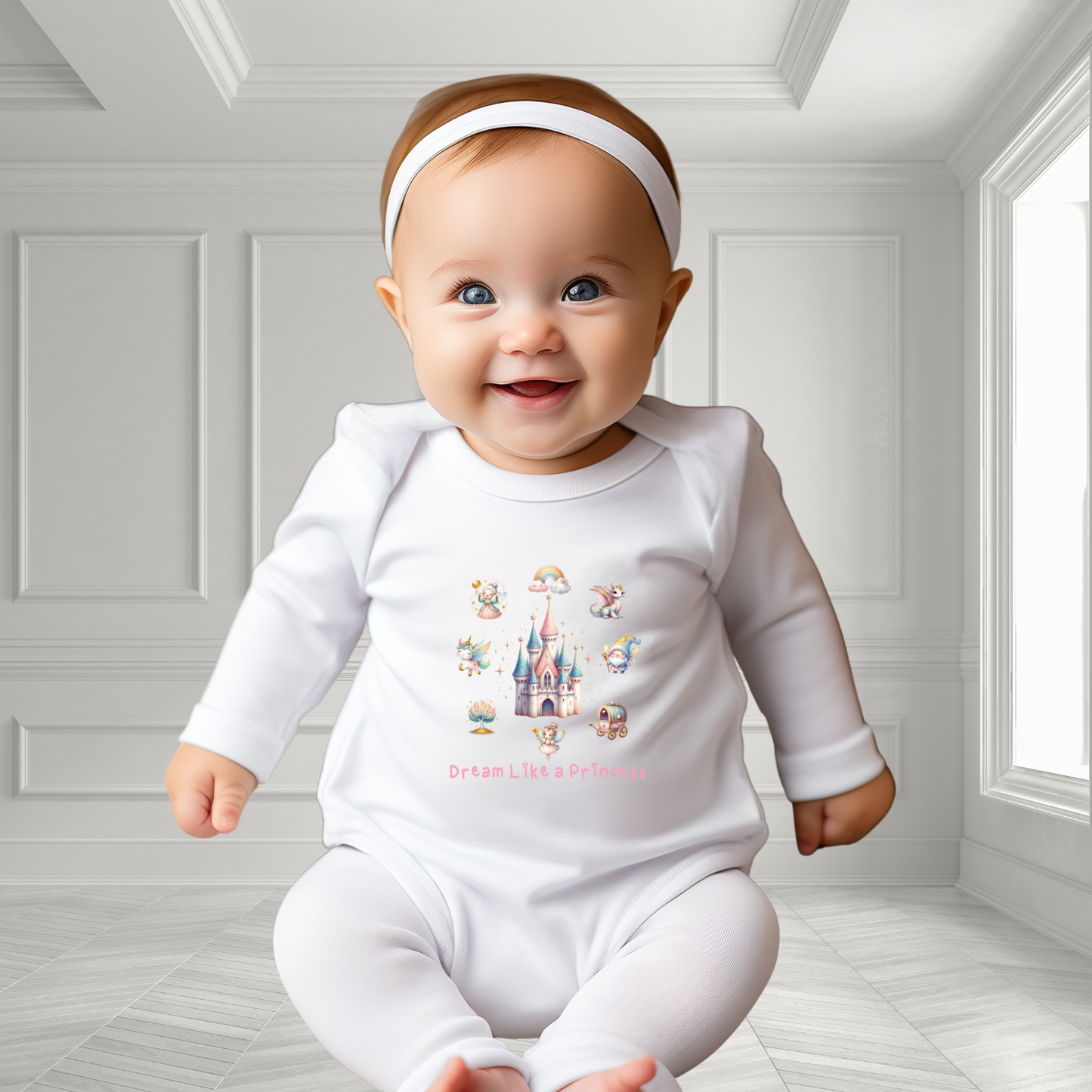 Dream Like A Princess Infant Long Sleeve Onesie