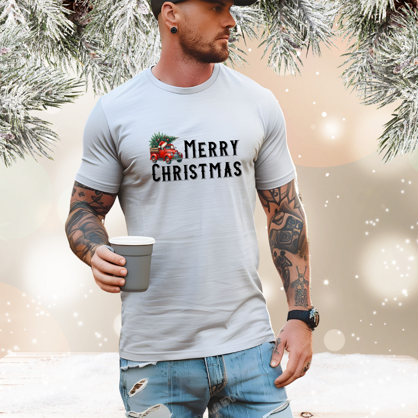 Merry Christmas Vintage Truck T-Shirt