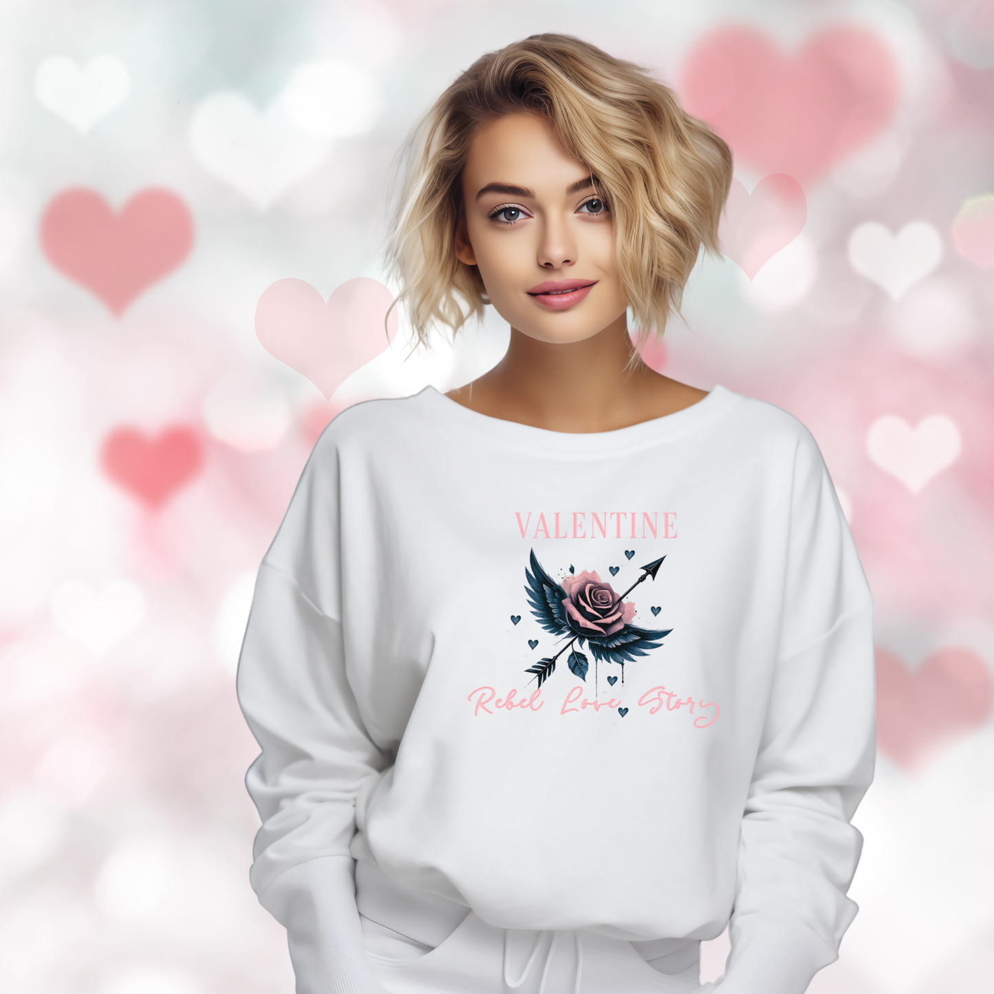Valentine Rebel LoveCrewneck Sweatshirt