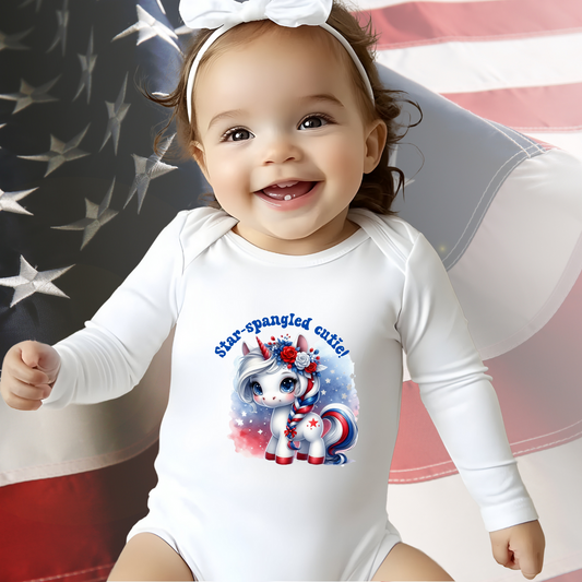 Star-Spangled Cutie Infant Long Sleeve Onesie